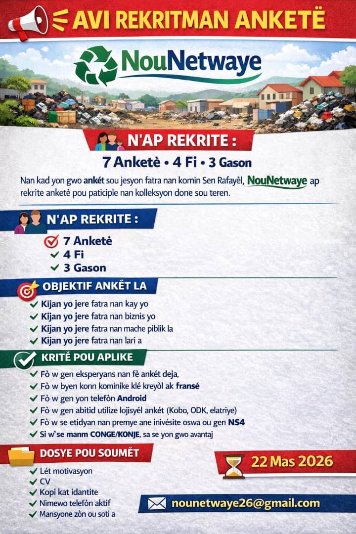AVI REKRITMAN ANKETÈ – NouNetwaye.